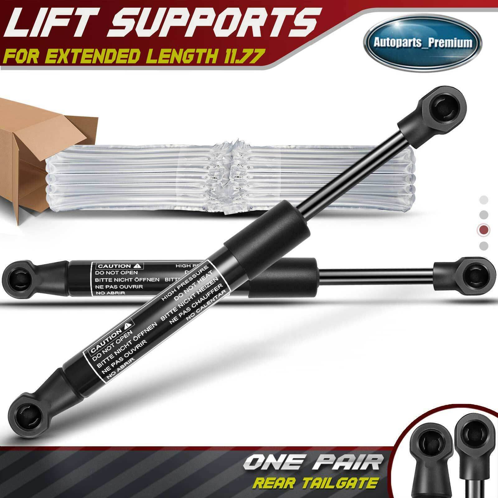2x Universal Lift Supports Struts Extended Length 11.77" Compressed