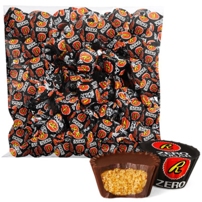Reese's Zero Sugar Mini Dark Chocolate Peanut Butter Cups 2 lb Bag of Treats