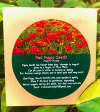 Wildflower Red Poppy Seeds Papaver rhoeas Over1000+seeds With Free Bookmarker