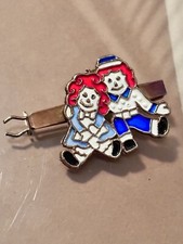 Mamselle Raggedy Ann Andy Hair Clip Metal Enamel Retro Barrette