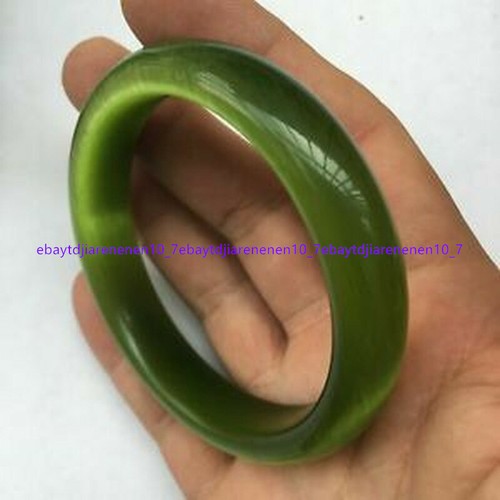 Beautiful Natural Cats Eye Opal Gemstone Bangle Bracelets 56-62mm Jewelry - Picture 4 of 18