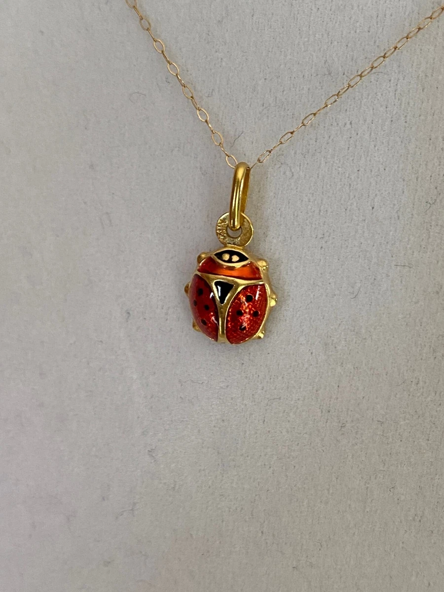 14K Yellow Gold Enameled Ladybug Necklace - Walmart.ca