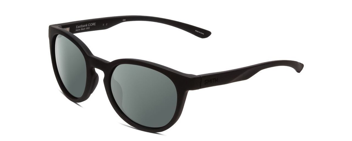 Smith Eastbank Core Unisex Round Polarized Sunglasses Black 52mm