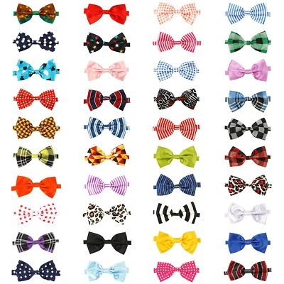 SEGARTY Bow Ties for Dogs Bulk 40pcs Cat Dog Bowties with Adjustable Collar for Mediu...