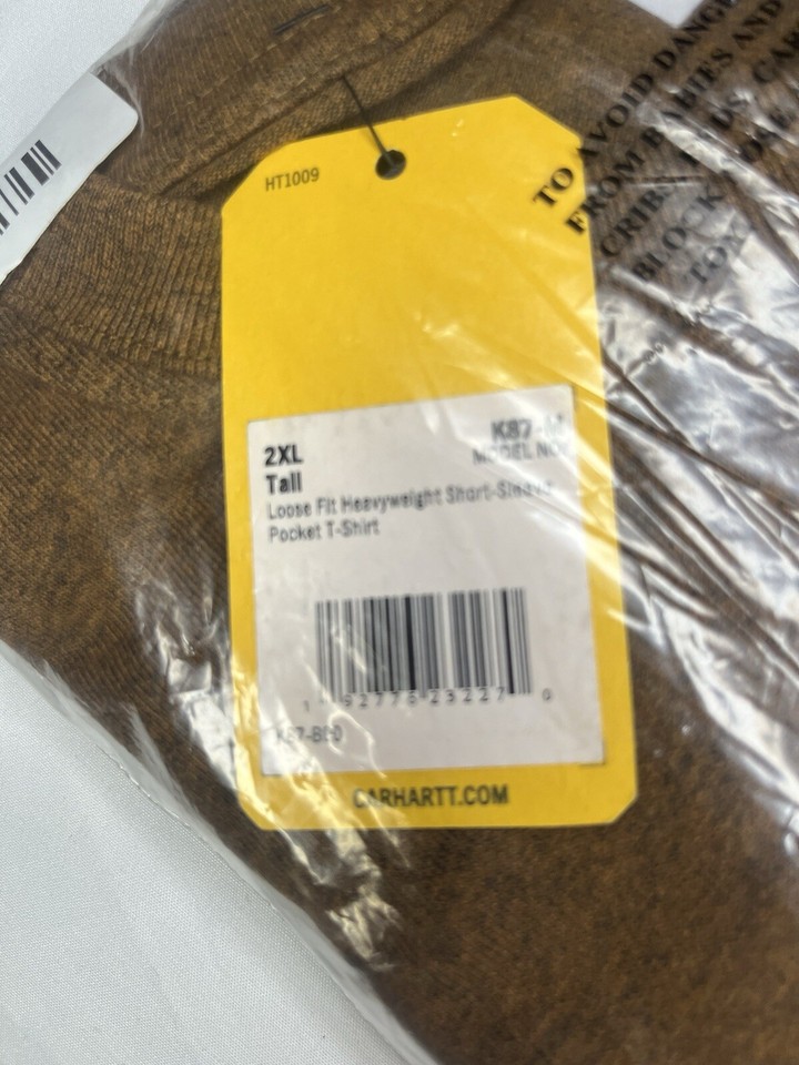 Carhartt TShirt Men's 2XL Tall Green Loose Fit Short Sleeve Pocket