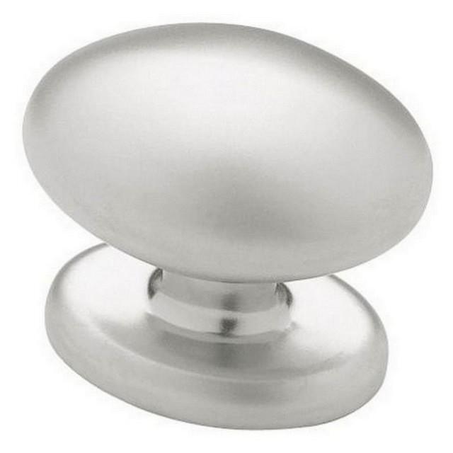 10 Liberty Hardware Cabinet Knobs Satin Matte Chrome Football Oval Egg PN6489-AL