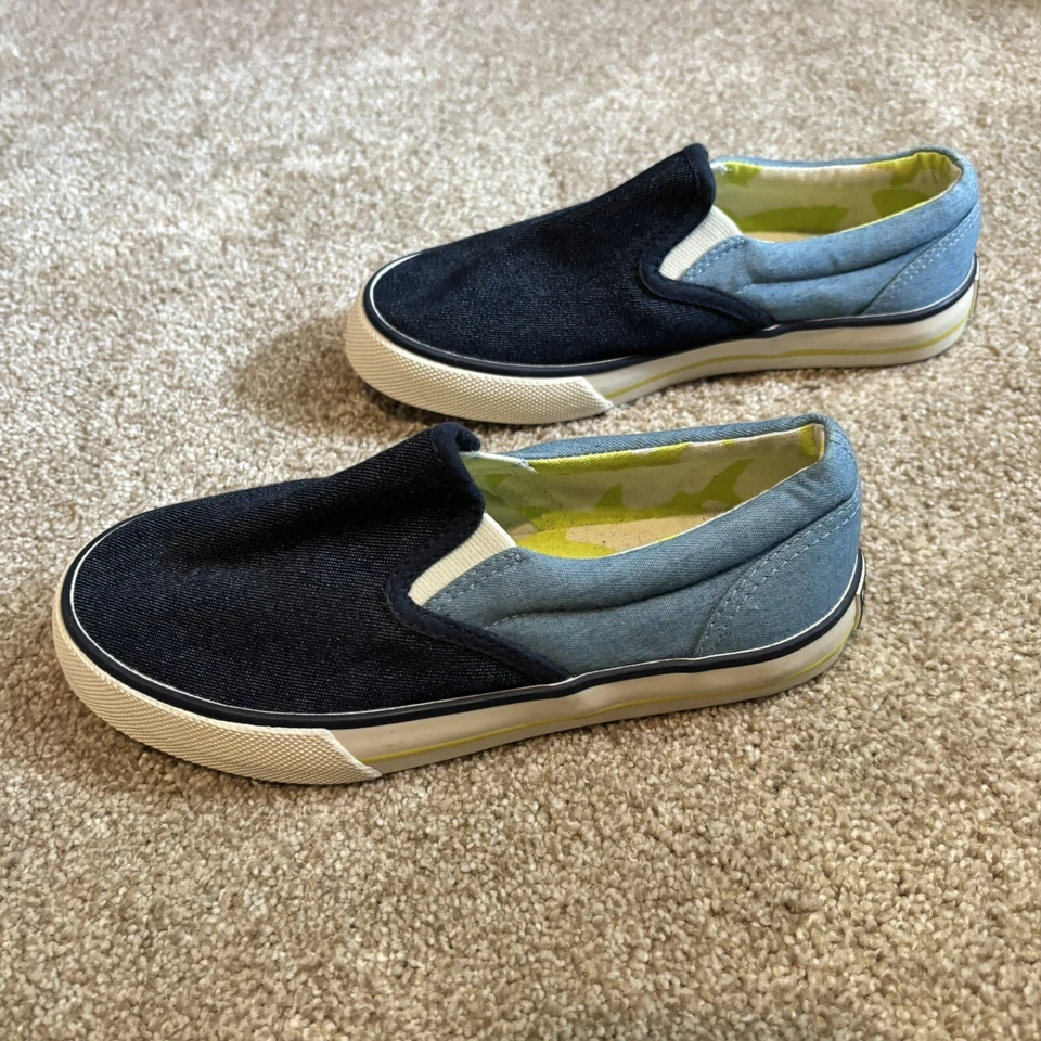 Mini Boden Canvas Boys Pull On Slip On Shoes Denim Blue Size 31 Or 13 - Изображение 2 из 4