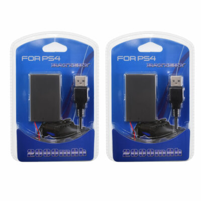 2X 2000mAh Rechargeable Battery Pack For Sony PlayStation 4 PS4 Controller new
