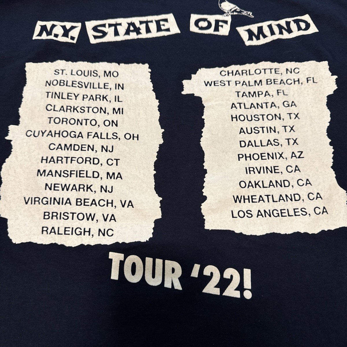 ✈ NAS & WU-TANG NY STATE MIND TOUR Tシャツ Wu Tang Clan x Nas NY State Of Mind 2022 Tour Shirt Size XL