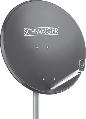 Schwaiger SAT Spiegel Aluminium 80cm Satellitenschüssel HD tauglich anthrazit