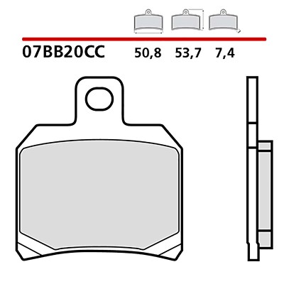 PASTIGLIE FRENO POSTERIORE BREMBO CARBON CERAMIC 07004 RIEJU MRT PRO 50