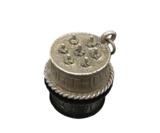 DANECRAFT 925 Sterling Silver  Vintage Happy Birthday Cake Pendant  PT17721