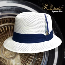 Classic White Lowrider Derby Style Garcia Signature Hat