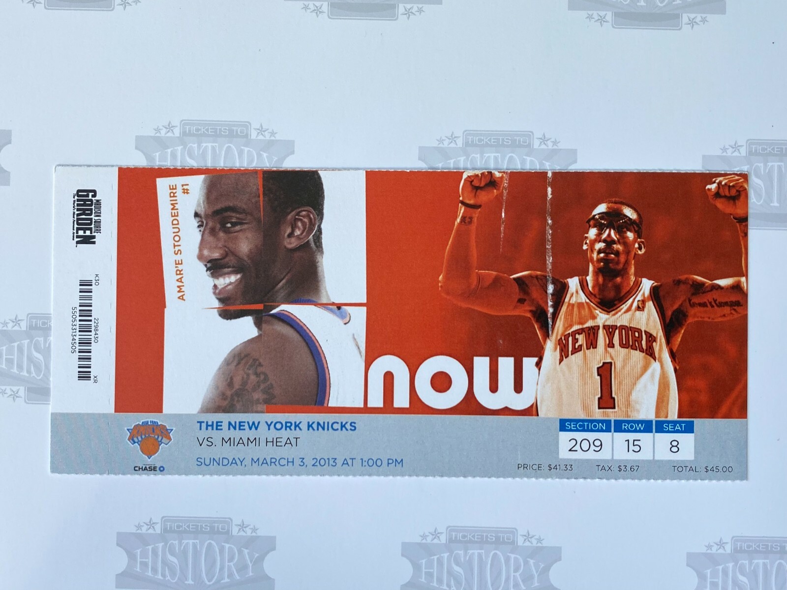 2013 Miami Heat at New York Knicks Ticket 3/3/13 LeBron James 29 Points