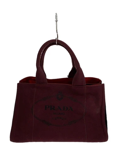 Sac fourre tout PRADA coton bordeaux occasion