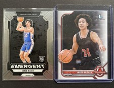 Jared McCain RC Prizm Emergent RC & 1st Bowman Lot (2) 76ers Basketball