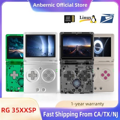ANBERNIC RG35XXSP Handheld Retro Game Console 3.5' IPS Screen 64G 3K+Games Gifts