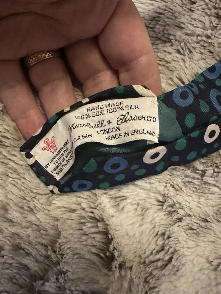 Corbata de Colección Turnbull And Asser Cuello Ancho Seda 4x58 Op Art Inglaterra Foto 3 de 4