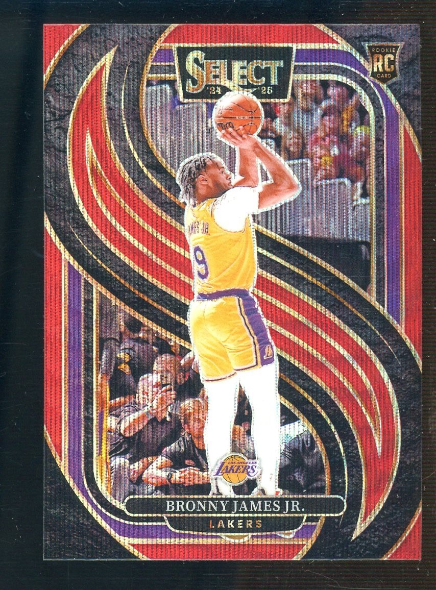 2024-25 Select Premier Level Red Wave Prizm #179 Bronny James Jr RC Rookie