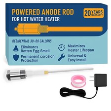 Podoy Powered Anode Rod for Hot Water Heater, Stops Corrosion and Eliminates ...