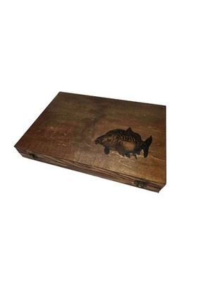 Handmade Float Box. Woodburnt Carp Float Box