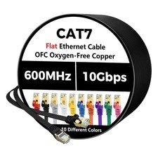 Cat 7 RJ45 Ethernet Cable 30FT, Flat 10Gbps High Speed Internet Cord Pure Copper