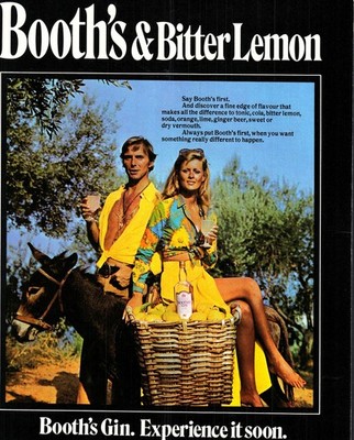 Vintage Werbung für BOOTH'S ''The King of Gin'' (6) Original 1971 Print Ad Ephemera