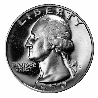 1970 S Washington Quarter 25c Gem Deep Cameo Proof CN-Clad US Coin