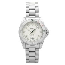 Gucci Dive YA136336 Men's Silver Dial Stainless Steel 40mm Quartz Watch Used