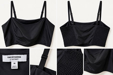 Old Navy womens black satin cowl neck smocked back camisole adjustable straps XL