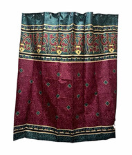 Springs Home Shower Curtain Burgundy Dark Green Gold Art Deco 90  s Y2K 69  x 69  