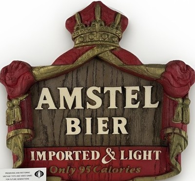Amstel Bier Beer Small Wall Sign Advertising Barware Man Cave Vintage 1981