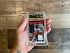 Victor Robles Player Worn Topps Patch Card 2021 Graded 10 Mint Slab 1986 Relic