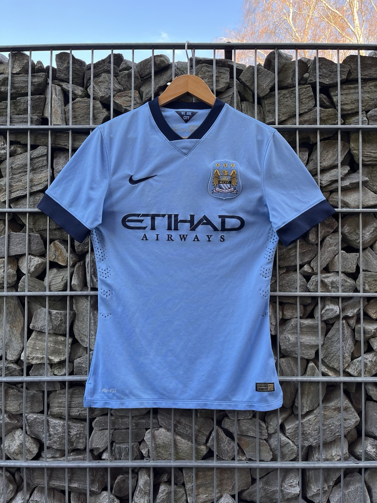 Manchester City 2014/2015 Home Player Issue Nike Shirt Jersey Men’s M Blue Rare