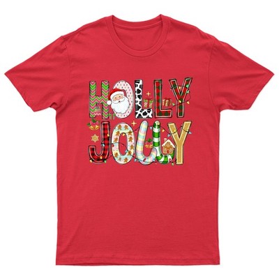 T-Shirt Holly Jolly Christmas Holiday Unisex Geschenk Retro lustig Damen Vintage