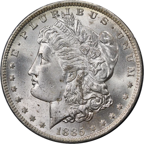 1885-O Morgan Silver Dollar Rattler Holder PCGS MS65 Great Eye Appeal