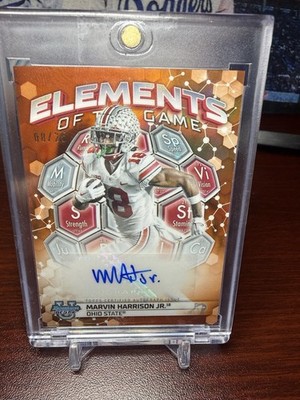 MARVIN HARRISON JR 2023 BOWMAN'S BEST UNIVERSITY ELEMENTS ORANGE AUTO /25