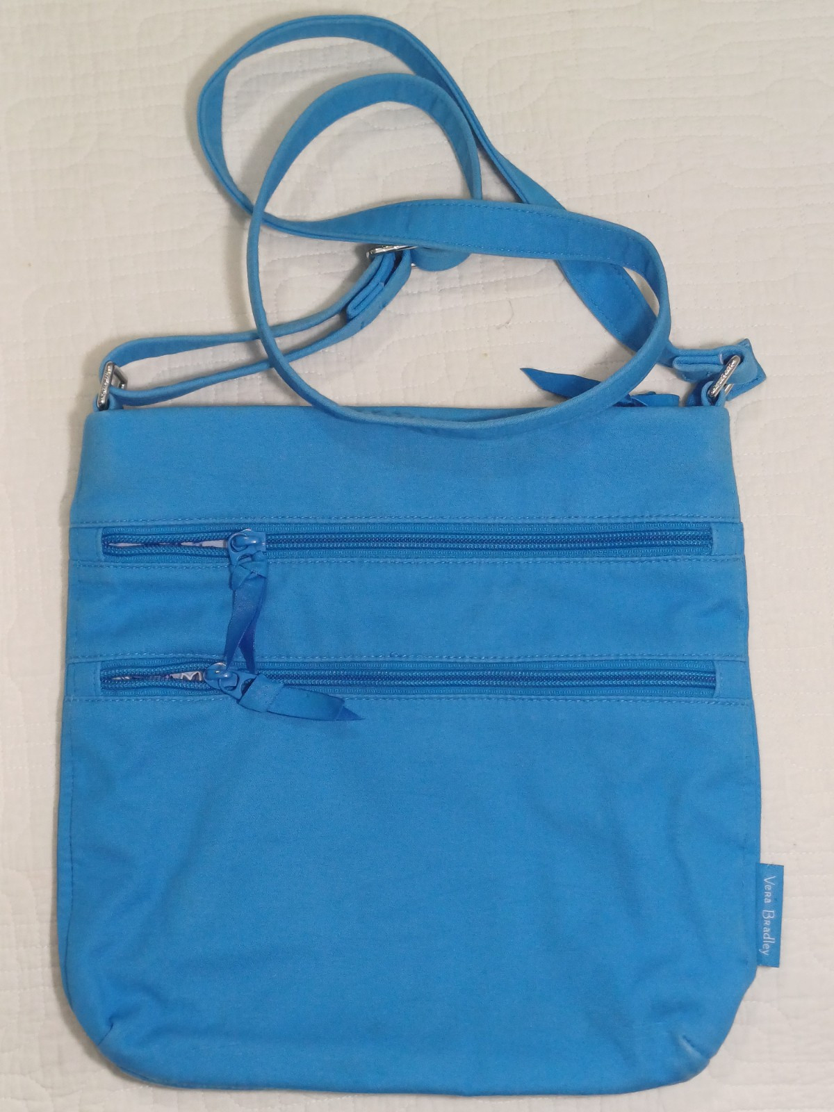 Large Blue VERA BRADLEY Triple Zip Hipster Crossbody Bag for Women-image