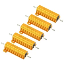 50W 10 Ohm Aluminum Shell Resistor, 5 Pack Aluminum Housing Resistor, Golden