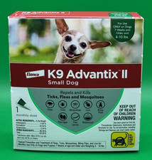 Elanco K9 Advantix II Small Dog 4-10lbs One Monthly Dose Repels Kills Fleas Tick