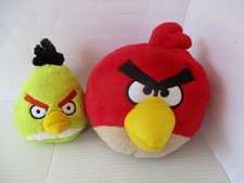 Angry Birds Lot 2 Red Bird 7" and Yellow 4" Commonwealth Plush Stuffed Animal