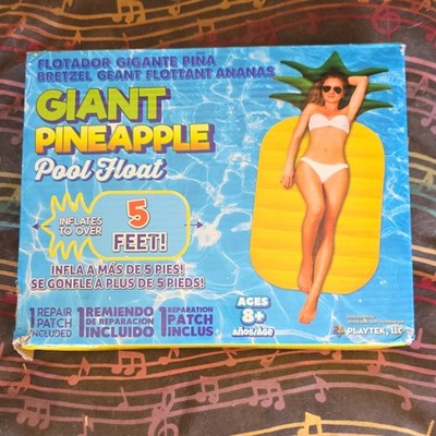 Playtek Giant Pineapple Pool Float Inflatable 5 Feet Repair Patch Included