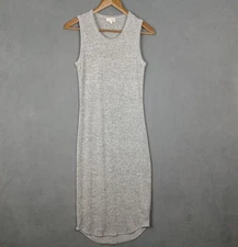 Wilfred Free Bruni Midi Tank Dress Womens S Gray Round Neck Sleeveless Outdoor