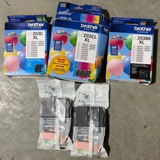 NEW Lot of 4 Genuine Brother LC203 XL Ink Cartridges Black Cyan Magenta Exp 2022