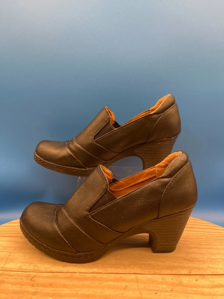 Zapatos de salón Basic Editions para mujer 6M/EU37.5 cuero negro tacones cubanos sin cordones Foto 3 de 4