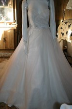 BELLISSIMO ED ELEGANTE ABITO DA SPOSA MORBIDO CHAMPAGNE AVORIO ALLURE ROMANTICO TG 6 #2566