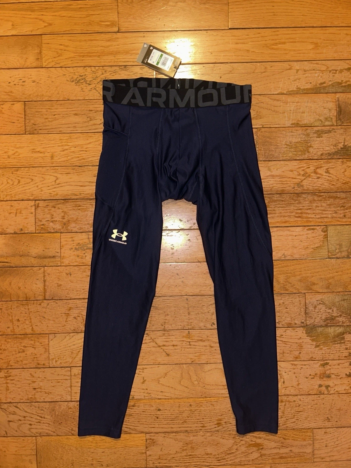 Under Armour HeatGear Compression Leggings Mens Large Navy NWT