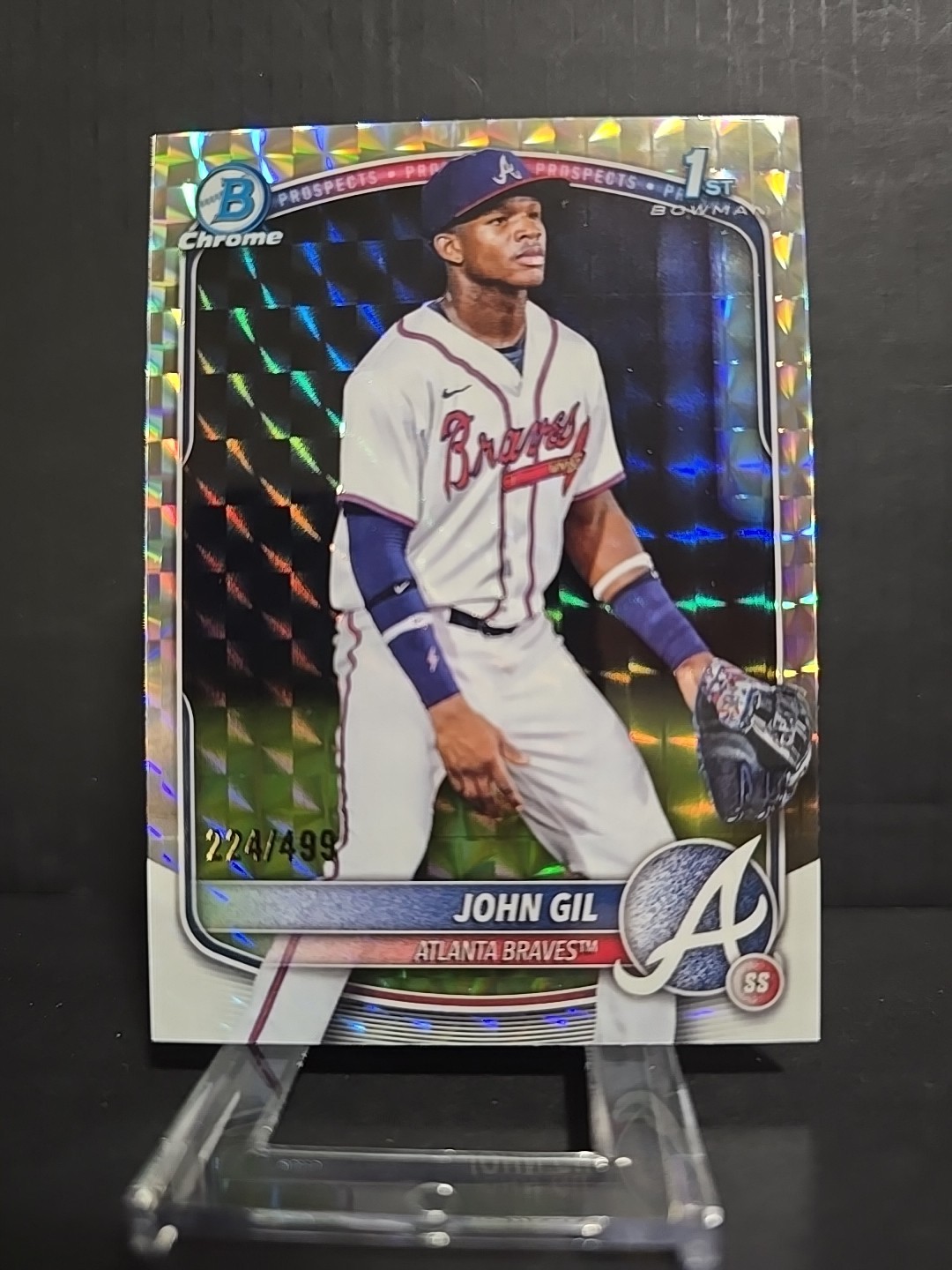 2025 Bowman Chrome - Prospects John Gil #BCP-172 Geometric Refractor 224/499 1st
