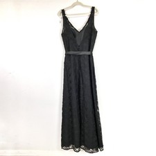 Morilee by Madeline Gardner black lace maxi dress gown Size 18 NWT