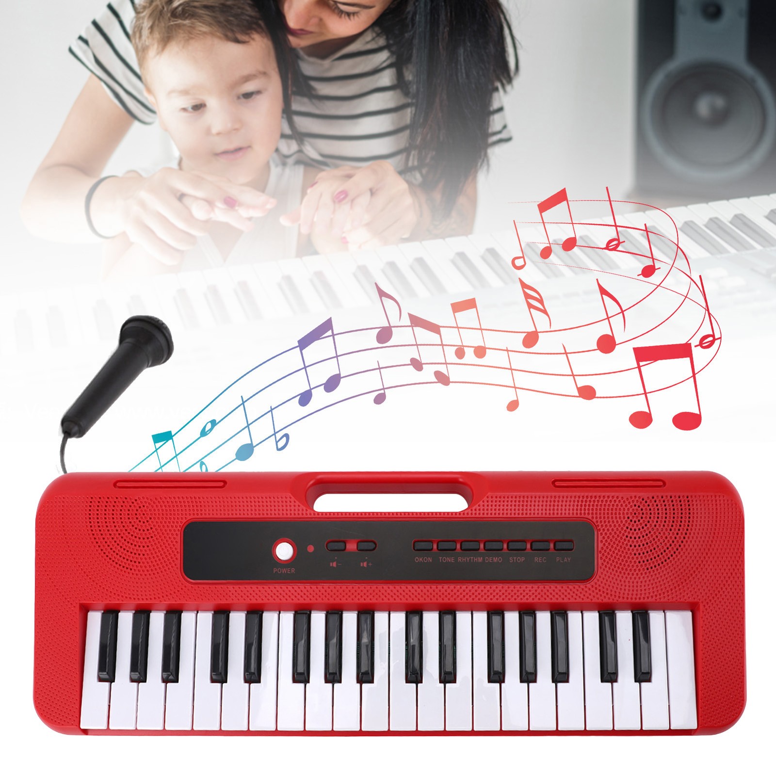 Kids Keyboard Piano 37 Keys Musical Instruments 4 Tones Small Piano Keyboard For